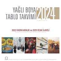 Yağlı Boya Tablo Takvimi 2024 Duvar Takvimi;2023 Kasım - Aralık ve 2025 Ocak İlaveli